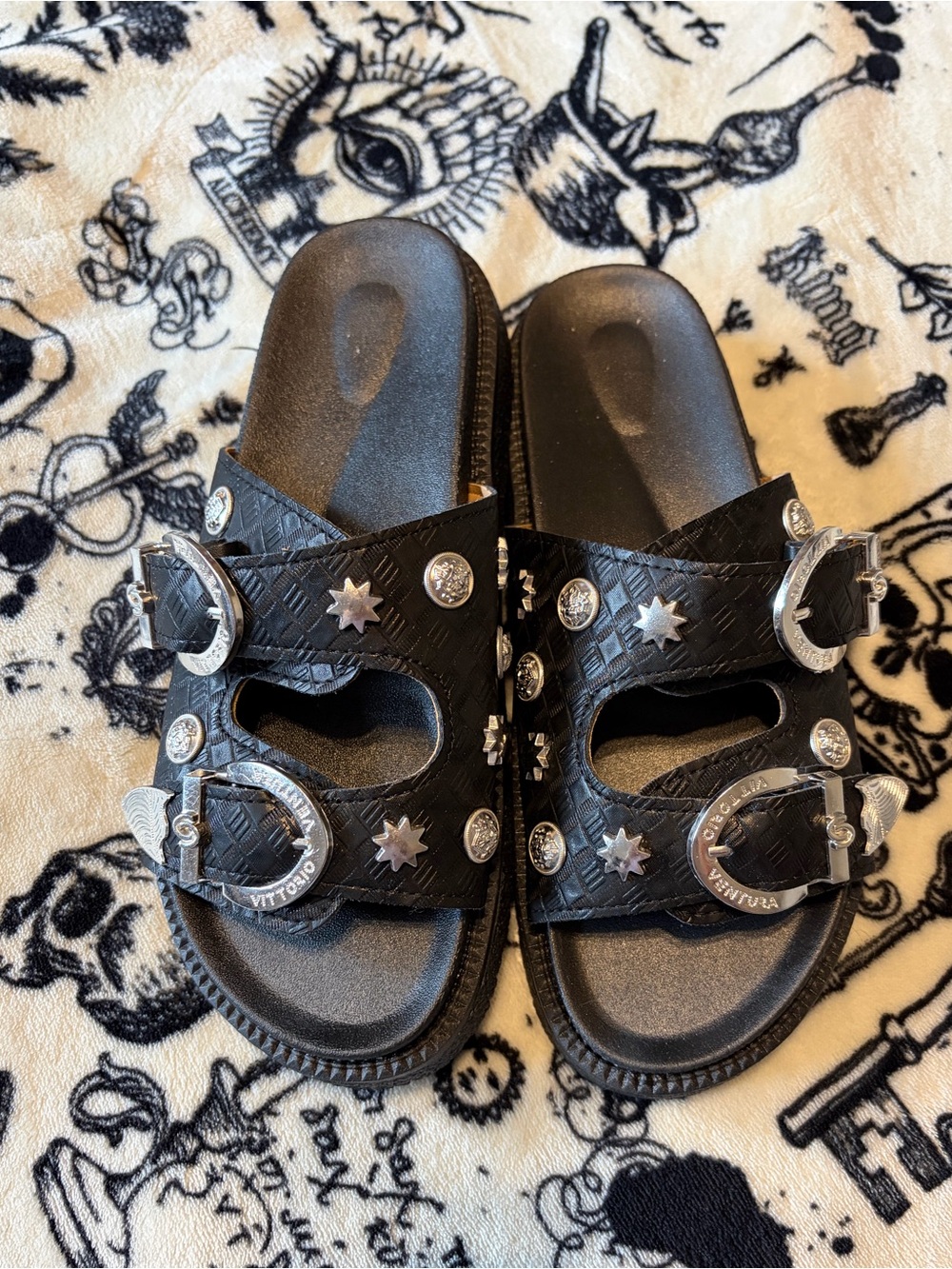 Studded Y2K GOTH EMO Black Sandals